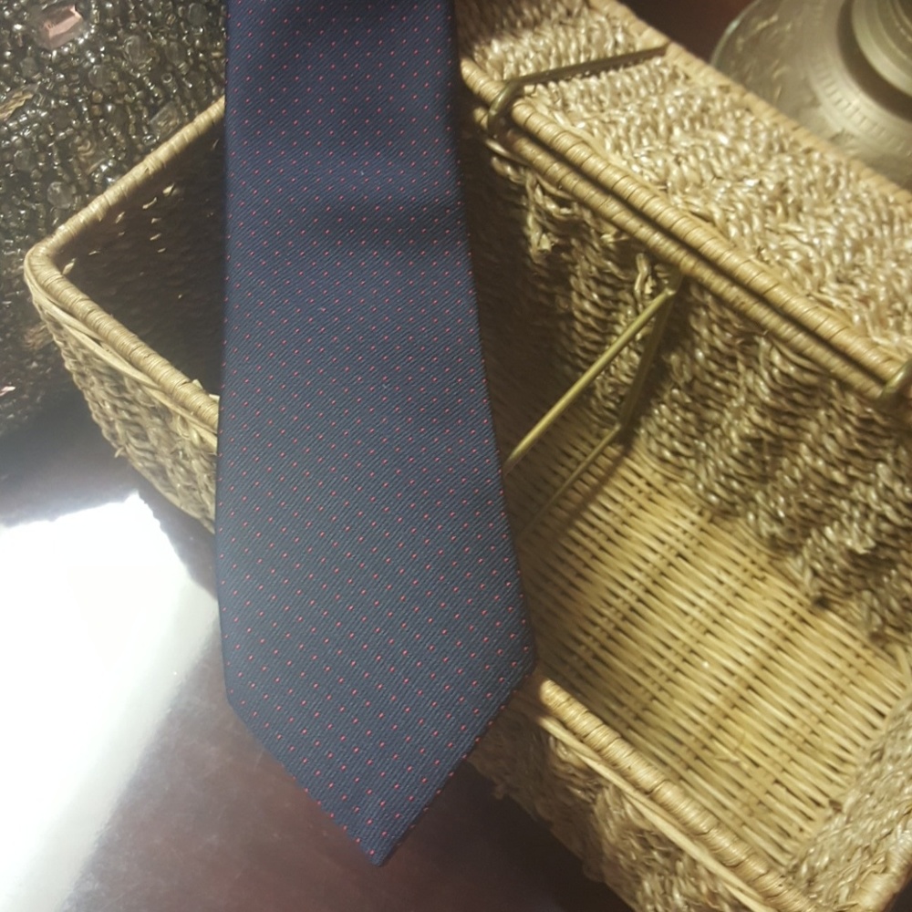 Royal Knight blue tie with red dots